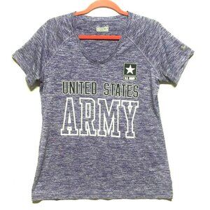 Under Armour United States Army Top Womens Sz L Violet Semi-Fitted Heat Gear EUC